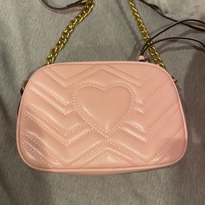Pink with gold crossbody